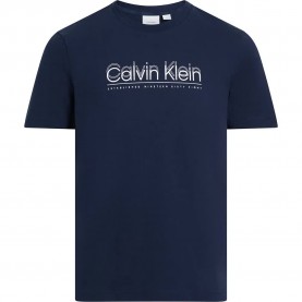тениска,мъжки,тениски,calvin,klein,double,logo,short,sleeve,t,shirt,blue,(dark,sapphire)