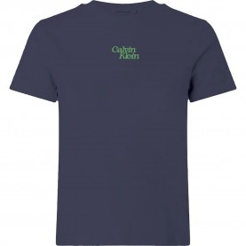 тениска,дамски,тениски,calvin,klein,jeans,flocked,logo,short,sleeve,t,shirt,baritone,blue,(blue)