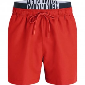 бански,гащета,мъжки,бански,костюми,calvin,klein,jeans,medium,double,wb,swimming,shorts,flaming,chili,(red)