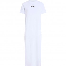 дънки,дамски,поли,и,рокли,calvin,klein,jeans,monologo,short,sleeve,long,dress,white