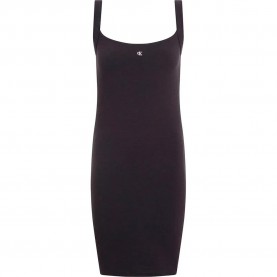 дънки,дамски,поли,и,рокли,calvin,klein,jeans,soft,rib,fit&flare,sleeveless,short,dress,black