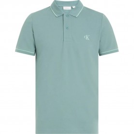 дънки,мъжки,блузи,с,яка,calvin,klein,jeans,tipping,slim,short,sleeve,polo,green,(trooper)