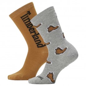 чорапи,мъжки,чорапи,дамски,чорапи,timberland,all,over,print,boot,crew,socks,2,units,brown,grey,(medium,grey,heather)