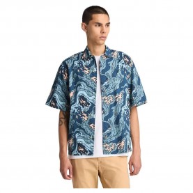 риза,с,къс,ръкав,мъжки,ризи,timberland,seersucker,graphic,resort,short,sleeve,shirt,coastal,aop,multicolor,(blue)