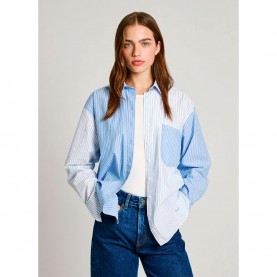 риза,с,дълъг,ръкав,дамски,блузи,дамски,ризи,pepe,jeans,robby,long,sleeve,shirt,blue