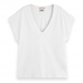 тениска,дамски,тениски,scotch,&,soda,core,slub,short,sleeve,v,neck,t,shirt,white