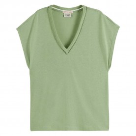 тениска,дамски,тениски,scotch,&,soda,u9a00648t,short,sleeve,v,neck,t,shirt,pistachio,(green)