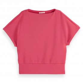 риза,с,къс,ръкав,дамски,блузи,scotch,&,soda,u9e00660t,short,sleeve,sweatshirt,pink,(electric,pink)