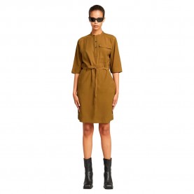 рокля,дамски,поли,и,рокли,g,star,fluid,short,sleeve,dress,brown,(dark,mustard)