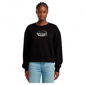 блуза,дамски,блузи,g,star,logo,loose,sweatshirt,black,(dark,black)