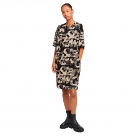 рокля,дамски,поли,и,рокли,g,star,sprayed,letters,loose,short,sleeve,dress,black