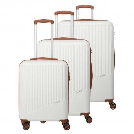 куфари,travelite,bali,4w,l,m,s,trolley,bag,white,cognac,(white)