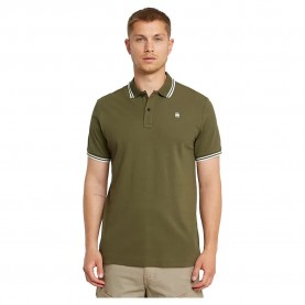 Блуза с яка G-Star Dunda Slim Stripe short sleeve polo - Green (Shadow Olive) блуза,с,яка,мъжки,блузи,с,яка,g,star,dunda,slim,stripe,short,sleeve,polo,green,(shadow,olive)