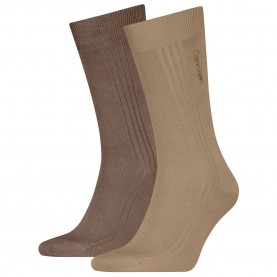 чорапи,мъжки,чорапи,calvin,klein,rib,stripe,socks,2,pairs,khaki,(brown)