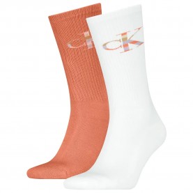 чорапи,мъжки,чорапи,calvin,klein,jeans,monogram,crew,socks,2,pairs,brown,(brown,white)