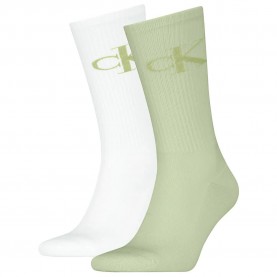 чорапи,мъжки,чорапи,calvin,klein,jeans,monogram,crew,socks,2,pairs,green,white