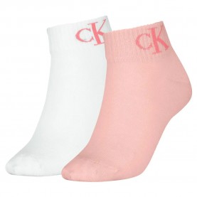 чорапи,дамски,чорапи,calvin,klein,jeans,quarter,monogram,socks,2,pairs,peach,(white,pink)
