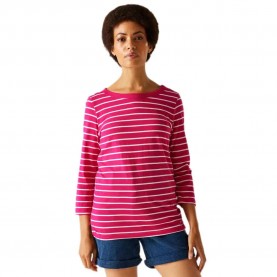 тениска,дамски,тениски,regatta,bayletta,ii,3,4,sleeve,t,shirt,pink,fusion,white,stripe,(pink)