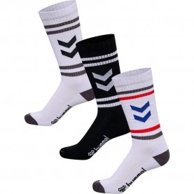 чорапи,мъжки,чорапи,hummel,chevron,retro,long,socks,3,pairs,white,black,(multi,colour)