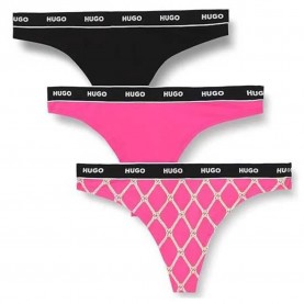 дамско,бельо,дамски,бикини,и,танкини,hugo,design,thong,3,units,medium,pink,(black,pink)