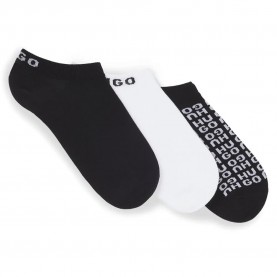 чорапи,дамски,чорапи,hugo,logo,10270204,socks,3,pairs,white,black,(black)