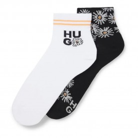 чорапи,дамски,чорапи,hugo,sh,daisy,10270189,socks,2,pairs,white,black,(open,miscellaneous)