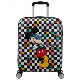 куфари,american,tourister,wavebreaker,disney,spinner,55,20,tsa,36l,trolley,bag,mickey,check,(multicolor)