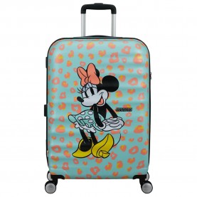 куфари,american,tourister,wavebreaker,disney,spinner,67,24,tsa,64l,trolley,bag,minnie,pastel,dots,(blue)