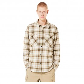 карирана,риза,мъжки,ризи,oakley,90s,plaid,long,sleeve,shirt,mist,pebble,army,g,check,(beige)