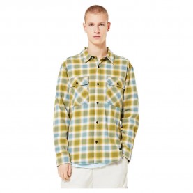 карирана,риза,мъжки,ризи,oakley,90s,plaid,long,sleeve,shirt,pacific,mist,sulfid,check,(yellow,blue)