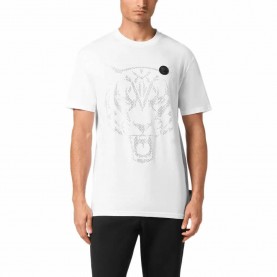 тениска,мъжки,тениски,philipp,plein,sport,studs,tiger,short,sleeve,t,shirt,white,silver,(white)