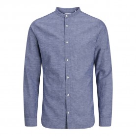 риза,с,дълъг,ръкав,мъжки,ризи,jack,&,jones,breeze,linen,blend,band,long,sleeve,shirt,purple,(faded,denim)
