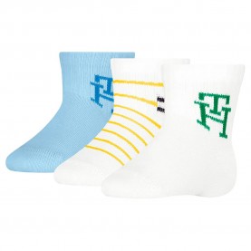 бебешки,чорапи,детски,чорапи,tommy,hilfiger,baby,giftbox,monogram,crew,socks,3,pairs,light,blue,(white,blue)