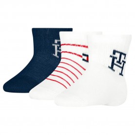 бебешки,чорапи,детски,чорапи,tommy,hilfiger,baby,giftbox,monogram,crew,socks,3,pairs,tommy,original,(white,blue)