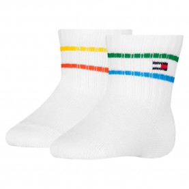 бебешки,чорапи,детски,чорапи,tommy,hilfiger,baby,sport,crew,socks,2,pairs,white,(multicolor)