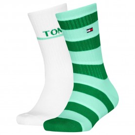 чорапи,детски,чорапи,tommy,hilfiger,colorblock,crew,socks,2,pairs,faded,green,(green,white)