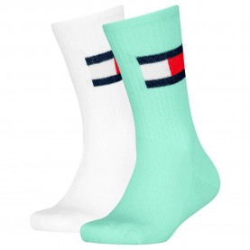чорапи,детски,чорапи,tommy,hilfiger,flag,crew,socks,2,pairs,green,white,(faded,green)
