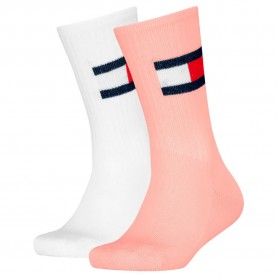 чорапи,детски,чорапи,tommy,hilfiger,flag,crew,socks,2,pairs,soft,pink,(white,pink)