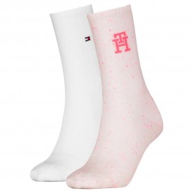 чорапи,дамски,чорапи,tommy,hilfiger,monogram,nappy,socks,2,pairs,light,pink,(white,pink)