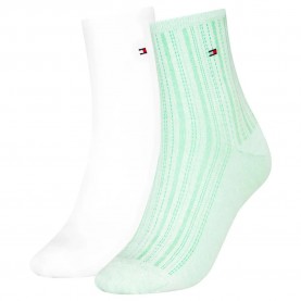 чорапи,дамски,чорапи,tommy,hilfiger,structure,short,socks,2,pairs,green,white,(light,green)