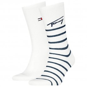 чорапи,мъжки,чорапи,tommy,hilfiger,uni,breton,crew,socks,2,pairs,white,(navy)