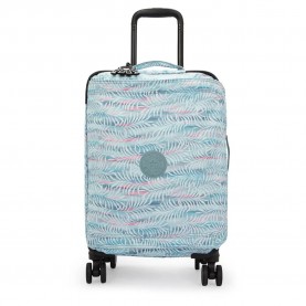 куфари,kipling,spontaneous,s,37.5l,trolley,bag,palmtree,leaves,(blue)