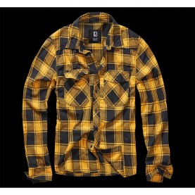 карирана,риза,мъжки,ризи,brandit,check,long,sleeve,shirt,black,yellow,(yellow)