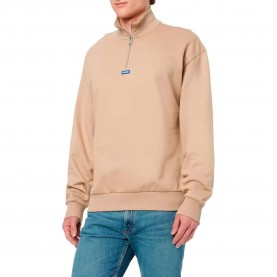Блуза HUGO BLUE Neeler 10249110 half zip sweatshirt - Beige (Medium Beige) блуза,мъжки,пуловери,hugo,blue,neeler,10249110,half,zip,sweatshirt,beige,(medium,beige)