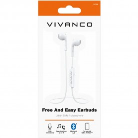 слушалки,слушалки,vivanco,free&easy,wireless,earphones,white