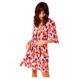 рокля,дамски,поли,и,рокли,garcia,c50280,3,4,sleeve,midi,dress,tangerine,red,(red)