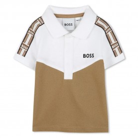 детски,блузи,с,яка,boss,j52203,short,sleeve,polo,white,(brown)