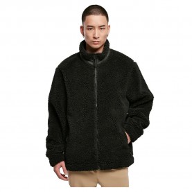 Блуза Urban Classics Basic Sherpa full zip sweatshirt - Black блуза,мъжки,пуловери,urban,classics,basic,sherpa,full,zip,sweatshirt,black