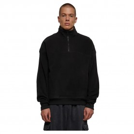 Поларена блуза Urban Classics Basuc Polar Fleece half zip sweatshirt - Black поларена,блуза,мъжки,пуловери,urban,classics,basuc,polar,fleece,half,zip,sweatshirt,black