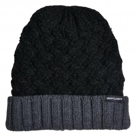 Шапка Urban classics Braid Knit beanie - Black (Black / Heather Grey) шапка,всички,шапки,urban,classics,braid,knit,beanie,black,(black,heather,grey)